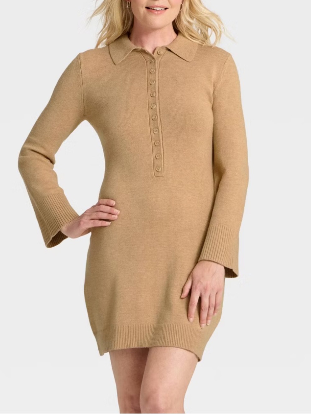 A New Day Women's Polo Collar Knit Dress NWT